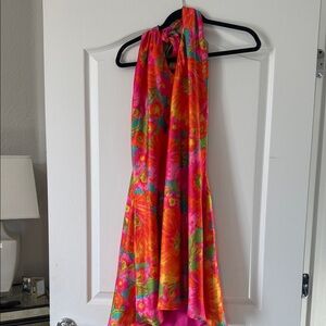 Show Me Your MuMu Pink Orange Floral Mini Dress